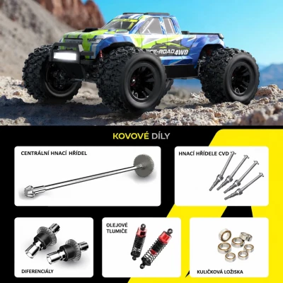 Amewi Hyper Go MTX14 střídavý motor 4x4 1:14 RTR LED rampa monster truck