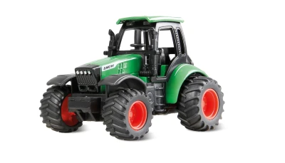 Amewi Kovový RC traktor s přívěsem 1:64 RTR zelený, 3 rychlostní stupně, LED světla