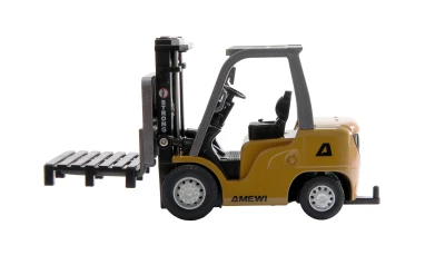 AMEWI Trade e.K. Mini kovový RC vysokozdvižný vozík s přívěsem, proporcionální 8kanálový 1:64 RTR