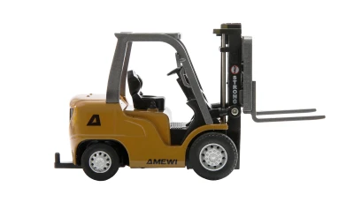 AMEWI Trade e.K. Mini kovový RC vysokozdvižný vozík s přívěsem, proporcionální 8kanálový 1:64 RTR