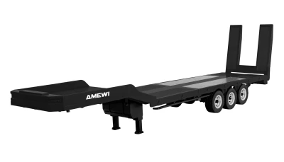 AMEWI Trade e.K. Podvalníkový návěs, třínápravový, pro modely Scania v měřítku 1:18, černý