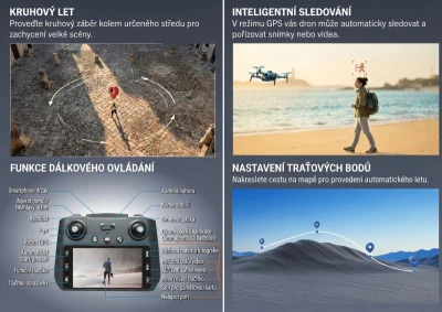 AMEWI AMXFlight X8TGPS šedý RC dron s GPS, HD kamerou a displejem ve vysílači