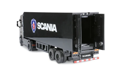 AMEWI Trade e.K. RC licencovaná Scania 730 S s návěsem, GYRO, driftovací, proporcionální pohon 4x4, 1:64 RTR, černá