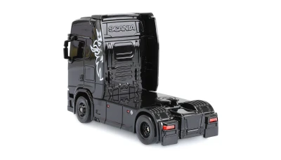 AMEWI Trade e.K. RC licencovaná Scania 730 S s návěsem, GYRO, driftovací, proporcionální pohon 4x4, 1:64 RTR, černá