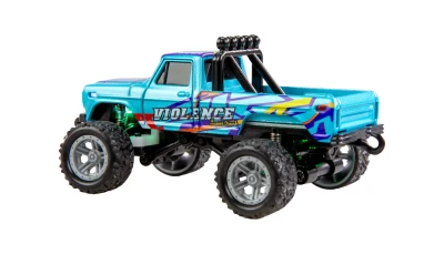 AMEWI Trade e.K. RC Monster Truck kovový 1:64 RTR LED Tempomat 2,4GHz modrý