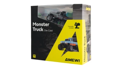 AMEWI Trade e.K. RC Monster Truck kovový 1:64 RTR LED Tempomat 2,4GHz šedý
