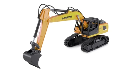 Amewi G011E žluto-černé 9kanálové 1:24 RTR LED RC pásové rypadlo