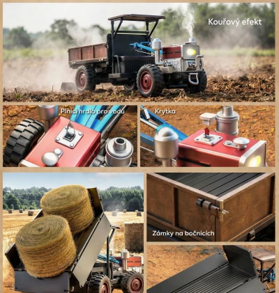 AMEWI Trade e.K. RC Retro traktor-Terra s kouřem a světlem 4WD proporcionální 1:12 RTR