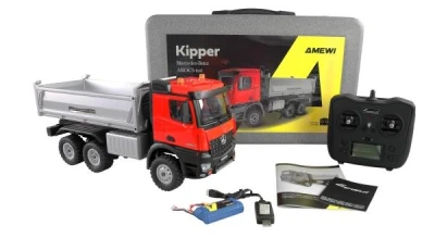 AMEWI Mercedes-Benz Arocs 6x6 1:14 RTR červený RC sklápěč