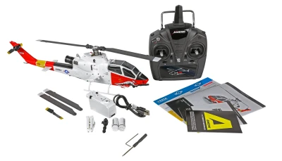 AMEWI Trade e.K. RC vrtulník Bell AH-1 Arctic Cobra 6ti kanálový 3D/6G RTF sada 1:34 se střídavými motory