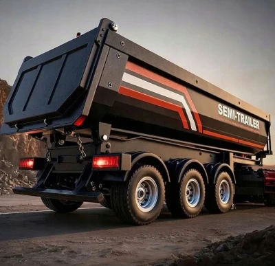 Amewi sklápěcí třínápravový návěs pro Scania 1:18 stříbrný s LED osvětlením
