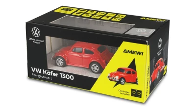 Amewi VW Brouk 1300 červený kovový model auta s dálkovým ovládáním a LED světly 1:64 RTR