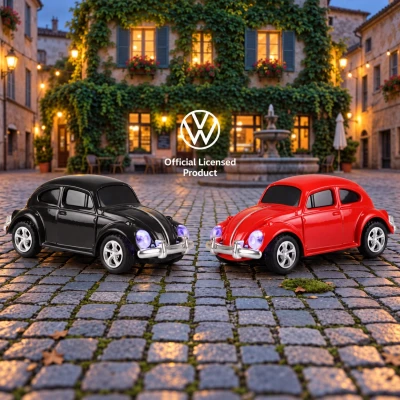 Amewi VW Brouk 1300 červený kovový model auta s dálkovým ovládáním a LED světly 1:64 RTR