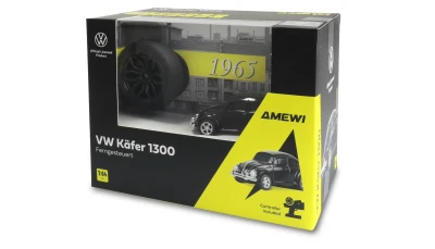 Amewi VW Brouk 1300 černý kovový 1:64 RTR s pistolovým dálkovým ovládáním a LED světly RC model auta