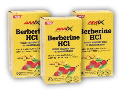 Amix 3x Berberine HCl + GreenTea Dandelion 60 kapslí