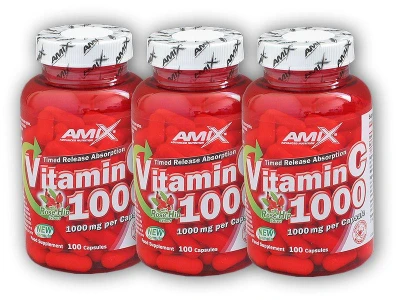Amix 3x Vitamin C 1000mg + Rose Hips 100 cps