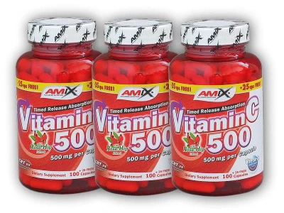 Amix 3x Vitamin C 500mg + Rose Hips 125 kapslí