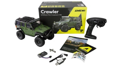 Amewi AMXRock Crosstrail zelený 4WD 1:16 RTR LED rampa Scale RC Crawler