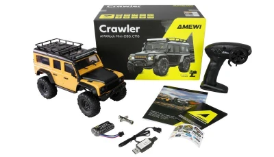 Amewi AMXRock D90 oranžový 4WD 1:16 RTR LED rampa RC crawler