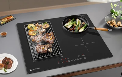 Amzchef CE-FS-I72S-FFDD07 černá čtyřzónová indukční varná deska