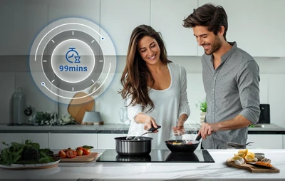 Amzchef CE-FS-I72S-FFDD07 černá čtyřzónová indukční varná deska