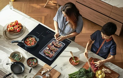 Amzchef CE-FS-I72S-FFDD07 černá čtyřzónová indukční varná deska