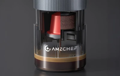 AMZCHEF CE-GC-CP024-BU přenosný kávovar