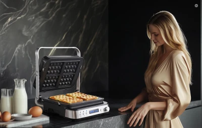 Amzchef CE-LS-GC02C-H-WP stříbrno-černý elektrický gril