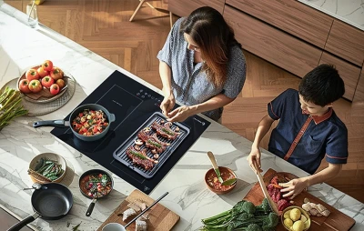 AMZCHEF CE-FS-I72S-FFDD06 černá indukční varná deska se 4 varnými zónami