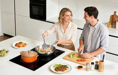 AMZCHEF Domino černá indukční varná deska