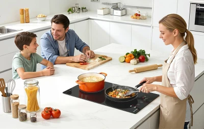 AMZCHEF Domino černá indukční varná deska