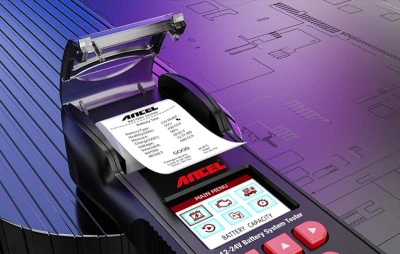 Ancel BST600 černo-červený tester baterií s tiskárnou