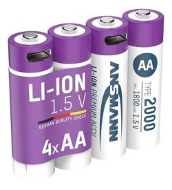 Ansmann Li-ion AA , min 1800mAh, s nabíjecí elektronikou, USB-C Ansmann Li-ion AA , min 1800mAh, s nabíjecí elektronikou, USB-C