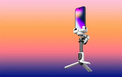AOCHUAN Smart M1 Pro bílý stabilizátor s RGB osvětlením