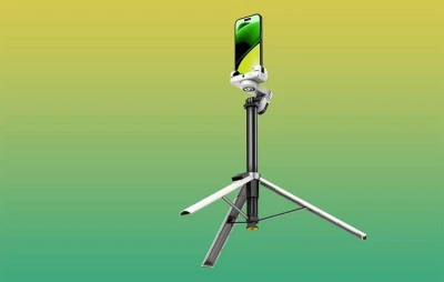 AOCHUAN Smart M3 Pro bílý stabilizátor se selfie tyčí a RGB osvětlením