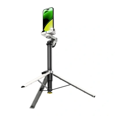 AOCHUAN Smart M3 Pro bílý stabilizátor se selfie tyčí a RGB osvětlením