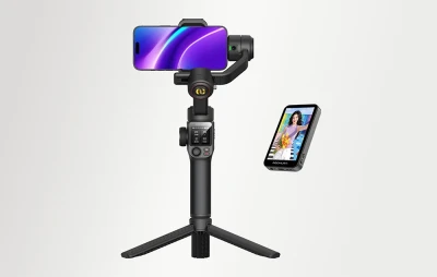 AOCHUAN S3 černý tříosý stabilizátor pro smartphony s přídavným displejem