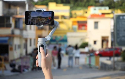 Aochuan Smart X Pro šedý stabilizátor s RGB osvětlením