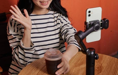AOCHUAN Smart XE černý stabilizátor s RGB osvětlením