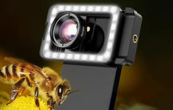 Apexel Mobilní objektiv APL-HB100FL23 100mm makro s LED diodou (černý)