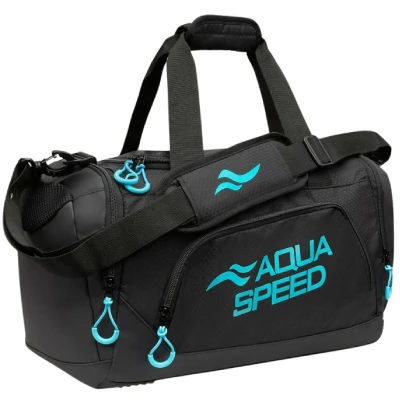 Aqua-Speed Duffle Bag S černá-tyrkysová sportovní taška