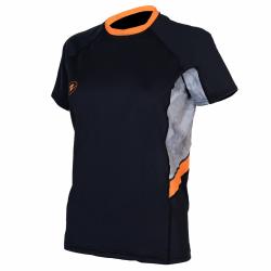 Aqualung Dámské lycrové triko Aqua Lung LOOSE FIT černá/šedá krátký rukáv
