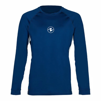 Aqualung Pánské lycrové triko Aqua Lung LOOSE FIT modrá/bílá dlouhý rukáv