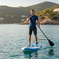 Aqualung Pánske lycrové tričko LOOSE FIT modrá/biela