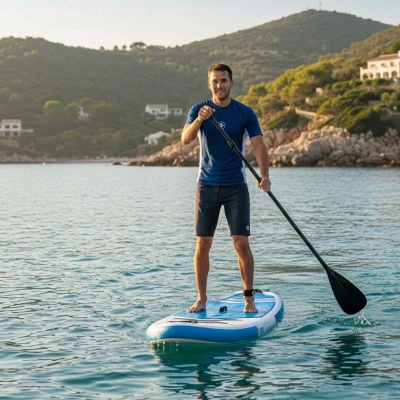 Aqualung Pánské lycrové triko LOOSE FIT modrá/bílá