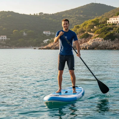 Aqualung Pánské lycrové triko LOOSE FIT modrá/bílá