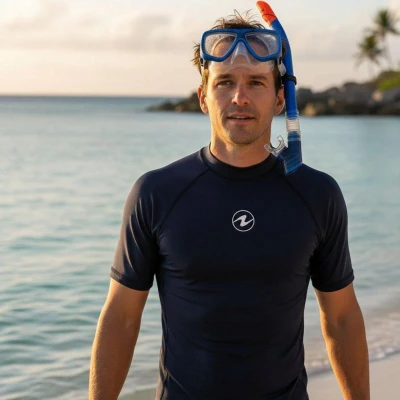 Aqualung Pánské lycrové triko Aqua Lung SLIM FIT černá