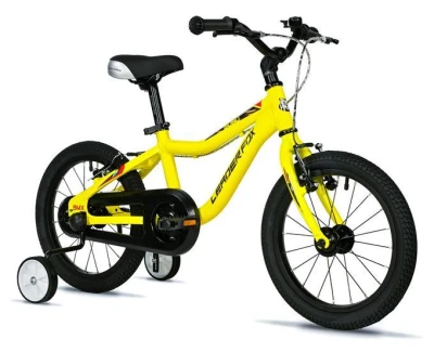 Leader Fox BUBU BOY 16 YELLOW (V-BRAKE/CHAIN) dětské kolo + blikačky zdarma
