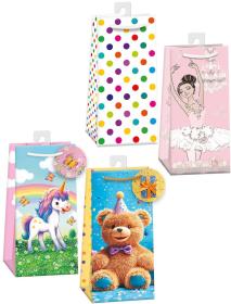 Argus Taška dárková 10x22x6cm papírová různé motivy 4 druhy