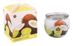 Arome Svíčka vonná sklo KOKOS LIMETKA 90g (hoří 22hod) Arome Svíčka vonná sklo KOKOS LIMETKA 90g (hoří 22hod)